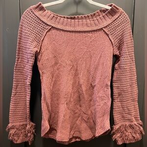 Altar'd State Dusty Rose Off-Shoulder Sweater